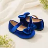 Sapatos Mary Jane de Veludo Vintage com Laço para Meninas, Sapatos Infantis para Festa de Feriado e Apresentação, Sapatos Macios de Princesa Suaves