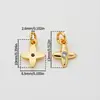 2 Peças de Pingentes Cruz Estrela com Banho de Ouro 14K Cor Duradoura Incrustados com Diamantes para Pulseira de Miçangas DIY Colar Brincos Atacado