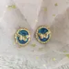 Pintura al óleo mariposa mariposa retro francesa esmalte de gota pendientes de metal lujo ligero sentido de alta calidad diseño de nicho temperamento de hada
