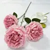 Transfronterizo Nuevo Producto Artificial 3 Cabezas Grande Austin Arreglo de Boda Pasillo de Boda Fila de Flores Ramo de Flores Falsas Flor Artificial