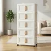 Gabinete de Almacenamiento Plegable de Múltiples Niveles de 39 cm de Ancho para Uso Doméstico en Sala de Estar y Dormitorio, con Ruedas, Gabinete de Almacenamiento para Juguetes Infantiles y Artículos Varios