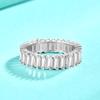 Nuevo Anillo Transfronterizo de Plata Esterlina 925 para Mujer Diamante Cubo de Azúcar Moda Exagerada Europea y Americana Anillo Cerrado Joyería que no se Desvanece