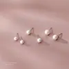 Pendientes de Tachuela Redondos de Lujo Ligero para Mujer Plata de Ley S925 Estilo Coreano Elegantes Simples Versátiles Pendientes de Nicho Ol para el Trabajo Tendencia Venta al por Mayor