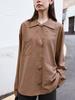 Love and Nancy Treze Linhas Minimalista Outono Retrô Estilo Hong Kong Solta para o Trabalho Casual Versátil Camisa Oversized para Mulheres 02803