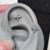 Brincos de Estrela de Oito Pontas Cheios de Diamantes, Piercings de Lóbulo Estrela do Norte com Rosca Externa 0.8, Piercings de Cartilagem Punk de Nicho, Aço Titânio Que Não Desbota