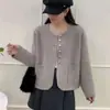 Novo casaco curto de alta qualidade estilo coreano para outono e inverno para mulheres, imitação de pele de mink, top elegante e sofisticado para mulheres baixinhas
