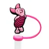 Gorra de Paja de Dibujos Animados Winnie the Pooh Transfronteriza Taza de Agua Creativa Cubierta de Popote de Silicona Tapón de Popote a Prueba de Polvo Venta al por Mayor en Stock