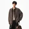 Chaqueta de Solapa Patchwork a Cuadros Falsa de Dos Piezas Hombres Mujeres Otoño Invierno Corte Limpio Estilo Old Money Chaqueta Gruesa para Pareja Cárdigan