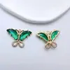 Colgante de Mariposa de Cristal Chapado en Cobre Dorado, Lujo Ligero, Microincrustación de Circonita, Diseño de Accesorios para Joyería DIY, Pulsera, Collar