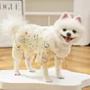 Ropa de Vientre de Algodón para Mascotas en Primavera y Verano, Ropa con Aire Acondicionado para Perros y Gatos, Ropa de Cuatro Patas para Exteriores Antiderrames, Suministros para Bichón