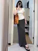 Falda de Maternidad Estilo Nuevo 2025 para Mujer Verano Sin Banda de Soporte No Aprieta el Vientre Falda Larga de Cola de Pez de Longitud Media Ropa de Verano