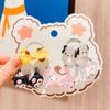 Cuerda con cabeza de oso de fresa para niños, nueva banda de goma para el cabello hecha a mano, linda cuerda para el cabello de dibujos animados para niña, accesorios para el cabello