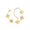 Moda de Celebridad de Internet Pulsera Pulsera Trébol de Cuatro Hojas de la Suerte Acero de Titanio 18K Lujo Ligero Simple Elegante Moda Socialité Comodín