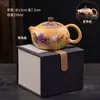 Tetera de Arcilla Morada con Segmento Dorado para Uso Doméstico, Olla Xishi, Olla para Conservar la Salud, Juego de Té Kung Fu Fengming, Tetera que Cambia de Color Sensible al Calor