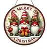 Serie de letreros redondos de madera navideños transfronterizos Papá Noel y renos letreros decorativos para el hogar y exteriores