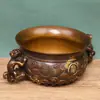 Bol de Tesoro Pixiu con Manchas Doradas de Latón Completo Hongda, Bol de Riqueza con Pátina Retro Estilo Suzhou Adorno de Regalo