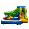 Resbaladilla Inflable Acuática para Exteriores, Resbaladilla Temática de Cocodrilo con Piscina, Equipo de Juego Acuático para Niños