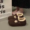 Zapatos Birkenstock completamente cerrados para mujer 2026 invierno casual moda cálidos con forro de terciopelo zapatos de algodón engrosados suela gruesa que aumenta la altura puntera zapatillas para mujer