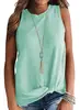 Nueva Camiseta sin Mangas Casual de Moda con Cuello Redondo y Dobladillo Retorcido de Amazon Transfronterizo Ebay, Disponible para Dropshipping