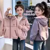 Chaqueta reversible, cortavientos para niñas, nueva chaqueta elegante para primavera y otoño 2026 para niñas, corte holgado para niños mayores