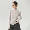 Otoño 2026 Nuevo Estilo Simple Versátil Suéter de Cachemira para Mujer de Cuello Alto Semiabierto de Punto Suéter Base