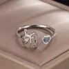 Anillo Familiar Estilo Chino para Mujer, Nicho, Aspecto de Alta Calidad, Moderno, Sencillo, Anillo Liso, Anillo Ajustable para Dedo Índice