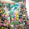 Bolas de Natal Bolas Plásticas Acessórios de Decoração para Árvore de Natal Caixas com Grade de Nove Quadrados 6 Bolas Pintadas Conjunto de Bolas de Formato Especial