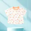 Roupas Novas para Bebês 2026, Camisetas de Manga Curta para Meninos, Tops de Algodão Puro para o Verão Classe A, Roupas Infantis Absorventes para Bebês Meninas e Crianças Pequenas