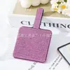 Espejo de Mano con Mango de Pedrería Transfronterizo Espejo de Maquillaje Cuadrado Incrustado Creativo Espejo de Belleza Portátil de una Cara Espejo de Mano