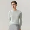 Suéter Nuevo de Cachemira Otoño e Invierno para Mujer Cuello Redondo Holgado Suave Pegajoso Jersey Versátil Trenzado Grueso Suéter Capa Base