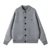 Suéter Patchwork Tricotado Falso de Duas Peças com Gola Redonda Design Outono 2026 Jaqueta Patchwork Masculina de Manga Longa Solta de Botão Único