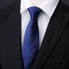 Corbata para Mujer, Novio, Boda, Azul, Ropa Formal de Negocios para Hombre, Rayada Tejido de Sarga Negro Delgado Tejida a Mano, Lujo Tejido a Mano