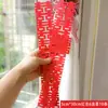 Larga tira de vegetación para decoración de bodas, adornos colgantes para la habitación de la novia, pequeños caracteres "doble felicidad" conectados para arrojar, juego de seis piezas, esencial para las celebraciones de bodas