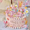 Fiesta de Té Maid Melody Kuromi KT Cat Adornos para Decoración de Pasteles Accesorios de Princesa Rosa para Niña
