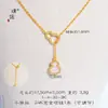 Collar Puzuo Color Fuerte que Conserva el Color Oro Brillante 24K Incrustado de Diamantes Calado Doble Calabaza Nueva Chinoiserie Brillante Borla Fulu Cadena para Clavícula