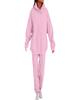 Sudadera Transfronteriza 2025 Estilo Primavera y Otoño para Mujer Color Sólido Tela de 220g Conjunto de Sudadera con Capucha de Dos Piezas