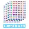 Pegatinas de números para decoración de uñas, color al óleo, número, etiqueta de número, etiqueta de número, láser, impermeable, 1 cm, redondas, 1-500