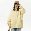 Conjunto Personalizado para Pareja Holgado Color Contrastante Estilo Hong Kong Chaqueta Primavera Nuevo Estilo Japonés Retro Solapa Chaqueta Hombres Tendencia Casual Anti-