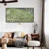 Esquina de CampoSeine Pintura Abstracta Estilo Vintage para Sala de Estar Pintura para Entrada de Hotel Arte para Villa Pintura Decorativa Hecho a Medida