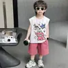 Conjunto de Verano para Niños Crayon Shin-chan Conjunto de Chaleco 2026 Nuevo Verano Moderno Fresco Ropa Delgada de Dos Piezas sin Mangas para Bebé