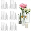 Juego de Jarrones Pequeños Decorativos de Vidrio Vintage Transparente Estilo Ins, Jarrón de Flores y Botella de Aromaterapia, El Más Vendido Transfronterizo con un Toque de Lujo