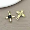 1 Colgante de Aleación con Forma de Flor de Trébol de Cuatro Hojas Cuadrado Recubierto de Diamante Accesorios de Joyería para Pendientes Collar Pulsera Hechos a Mano DIY