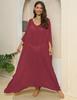 Vestido de Mujer Ropa Europea y Americana Transfronteriza Color Sólido Blusa Holgada Vacaciones en la Playa Falda Larga Hasta el Suelo con Abertura Z799