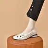 Zapatos de Mujer Calados de Piel Suave 2026 Verano Nuevos Sandalias Transpirables Punta Redonda Zuecos sin Cordones Tacón Grueso Zapatos de Mamá
