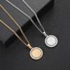 Joyería Europea y Americana Personalidad Hombres Incrustado Circonita Redondo Marca Joyería Logo Médico Serpiente Palo Collar Colgante Acero Inoxidable
