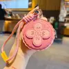 Llavero colgante creativo de cuero PU con forma de pastel de luna para parejas, accesorio de llavero de cuero para coche y bolso, regalo del Festival de Medio Otoño