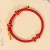 Pulsera semiacabada tejida a mano DIY hilo de ocho hebras, adecuada para ensartar cuentas, pulsera de hilo rojo para el año del zodiaco, simbolizando paz y alegría