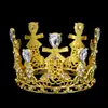 Transfronterizo Amazon Niños Mini Corona de Cumpleaños Flor Decoración de Pastel Princesa Dorada plateada Corona de Pedrería
