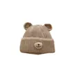 Chapéu de Lã Estilo Coreano com Orelhas de Urso Fofas para Mulheres no Outono e Inverno Espessado e Quente Versátil que Valoriza o Rosto Pequena Proteção para Orelhas Chapéu de Tricô