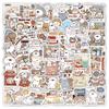 54 adesivos de desenho animado miiiiichan boneca urso cachorro ilustração DIY decoração de diário de mão adesivos à prova d'água